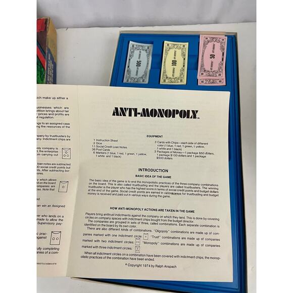 Lot of 6 VTG Board Games Monopoly Trivial Pursuit Risk Tripoley Stratego Anti - Picture 15 of 16